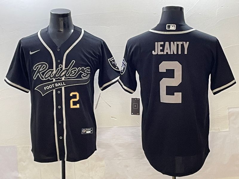 Men 2025 Oakland Raiders #2 Jeanty Black Joint Name Nike Limited NFL Jersey style 23